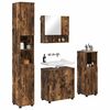 vidaXL Juego de muebles de ba&ntilde;o con almacenamiento 4 pcs Roble ahumado
