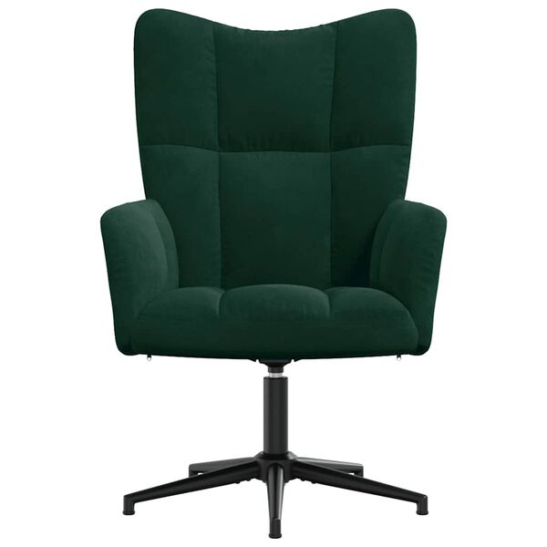 vidaXL Sill&oacute;n de relax de terciopelo verde oscuro