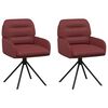 vidaXL Sillas de comedor giratorias 2 uds. Cuero sint&eacute;tico Rojo vino