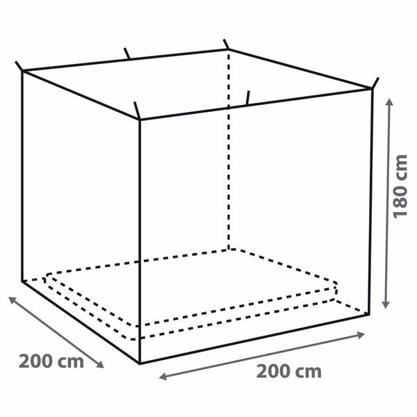 Bo-Camp Red mosquitera cuadrada para 2 personas