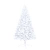 vidaXL Medio &aacute;rbol de Navidad con luces y bolas blanco 150 cm