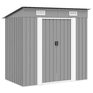 vidaXL Caseta de jard&iacute;n de metal gris