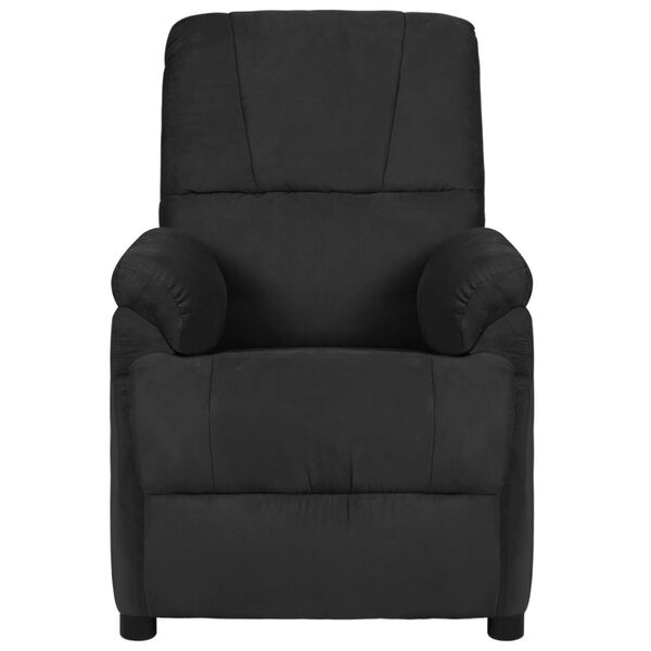 vidaXL Sill&oacute;n de masaje reclinable de piel de ante artificial negro