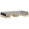 vidaXL Conjunto de sof&aacute;s de exterior 11 uds. Blanco y Gris Claro