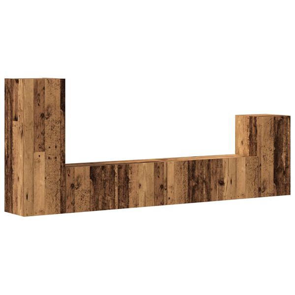 vidaXL Conjunto de mueble de TV 4 piezas montado la pared madera vieja