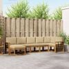 vidaXL Conjunto de sof&aacute;s de exterior con coj&iacute;n 7 pcs Natural y Beige