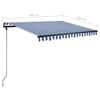 vidaXL Toldo manual retr&aacute;ctil con LED azul y blanco 350x250 cm