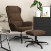 vidaXL Sill&oacute;n de relax con taburete tejido de microfibra marr&oacute;n