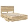 vidaXL Estructura de cama Roble Sonoma 140 x 200 cm Madera Ingenieril