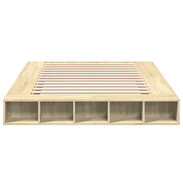 vidaXL Estructura de cama madera de ingenier&iacute;a roble Sonoma 160x200 cm