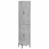 vidaXL Aparador de madera contrachapada gris hormig&oacute;n 34,5x34x180 cm