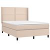 vidaXL Cama box spring colch&oacute;n LED cuero sint&eacute;tico capuchino 140x200cm