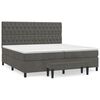 vidaXL Cama box spring con colch&oacute;n terciopelo gris oscuro 200x200 cm