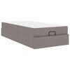 vidaXL Estructura de cama con colch&oacute;n 2 uds. Taup&eacute; tela