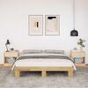 vidaXL Estructura de cama sin colch&oacute;n 135x190 cm madera maciza de roble