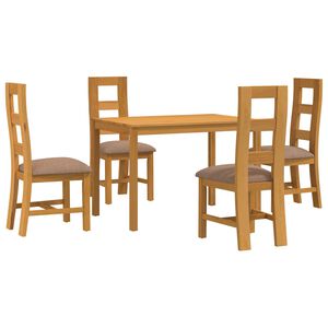 vidaXL Conjunto de comedor 5 uds. Gris Madera de Roble S&oacute;lido