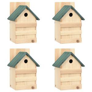 vidaXL Casa para p&aacute;jaros 4 unidades madera de abeto 23x19x33 cm