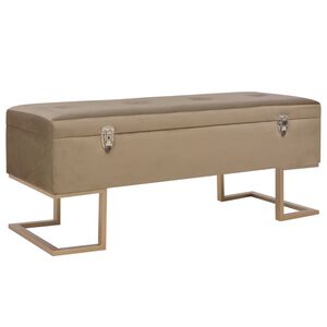 vidaXL Banco con compartimento 105 cm beige de terciopelo