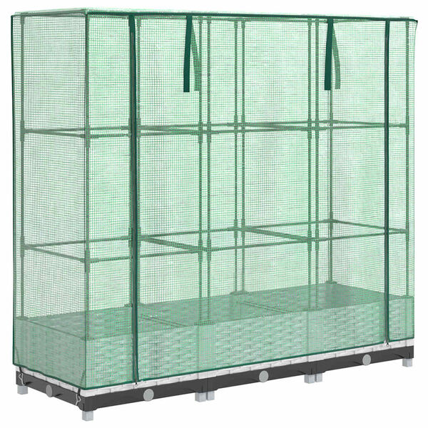 vidaXL Arriate con cubierta invernadero aspecto rat&aacute;n 120x40x123 cm