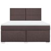 vidaXL Cama box spring con colch&oacute;n tela marr&oacute;n oscuro 180x200 cm