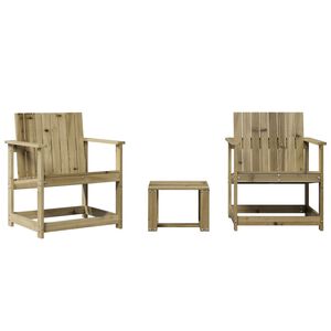 vidaXL Juego de muebles de jard&iacute;n 3 pzas madera de pino impregnada