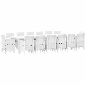 vidaXL Conjunto de Comedor de Jard&iacute;n 15 pcs Blanco Ratan Polt