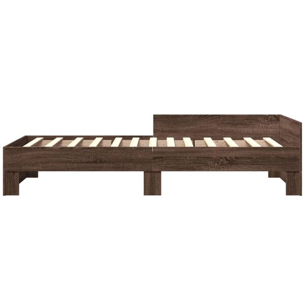 vidaXL Estructura de cama sin colch&oacute;n madera marr&oacute;n roble 90x190 cm