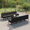 vidaXL Set de muebles de jard&iacute;n 9 pzas cojines rat&aacute;n sint&eacute;tico negro