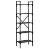 vidaXL Librer&iacute;a de 5 estantes madera de ingenier&iacute;a negro 56x31,5x174cm