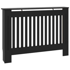vidaXL Cubierta para radiador madera de ingenier&iacute;a negro 112x19x81,5 cm