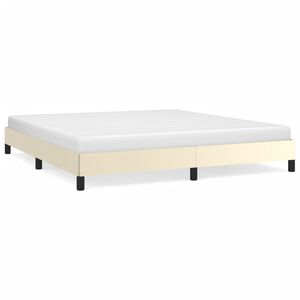 vidaXL Estructura de cama sin colch&oacute;n cuero sint&eacute;tico crema 180x200 cm