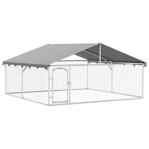 vidaXL Perrera de exterior con tejado 300x300x150 cm