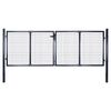 vidaXL Puerta de jard&iacute;n de malla acero galvanizado 300 x 75 cm gris