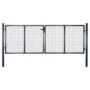 vidaXL Puerta de jard&iacute;n de malla acero galvanizado 300 x 75 cm gris