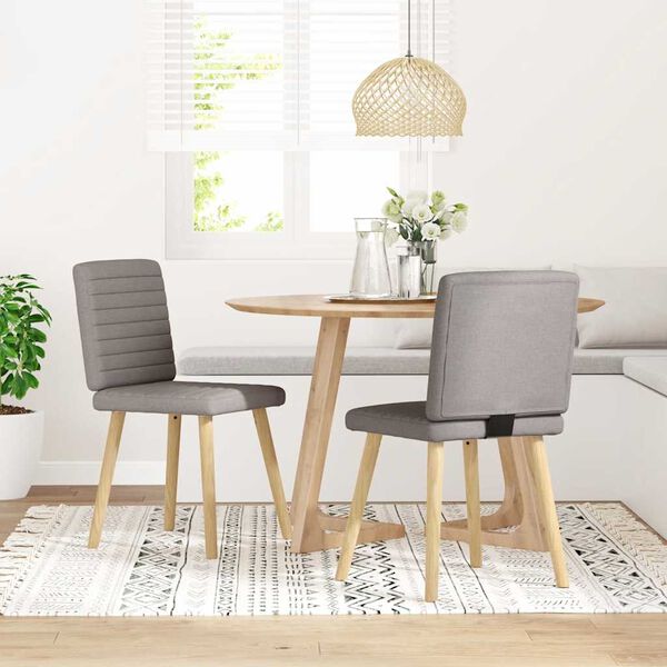 vidaXL Sillas de comedor 2 unidades tela gris taupé