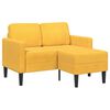 vidaXL Sof&aacute; 2 plazas con chaise longue en forma L amarillo claro 125cm