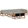 vidaXL Conjunto de sof&aacute;s de exterior 9 pcs Gris Natural y Claro