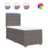 vidaXL Cama box spring con colch&oacute;n tela gris taupe 90x200 cm
