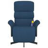 vidaXL Sill&oacute;n reclinable de masaje con reposapi&eacute;s tela azul