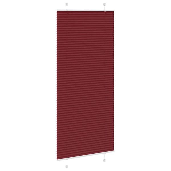 vidaXL Estor Plisado rojo burdeos 90x200 cm Tela Ancho 89,4 cm
