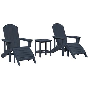 vidaXL Silla de Jard&iacute;n 3 uds. Azul Marino Polietileno