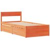 vidaXL Cama sin colch&oacute;n madera maciza de pino marr&oacute;n cera 100x200 cm