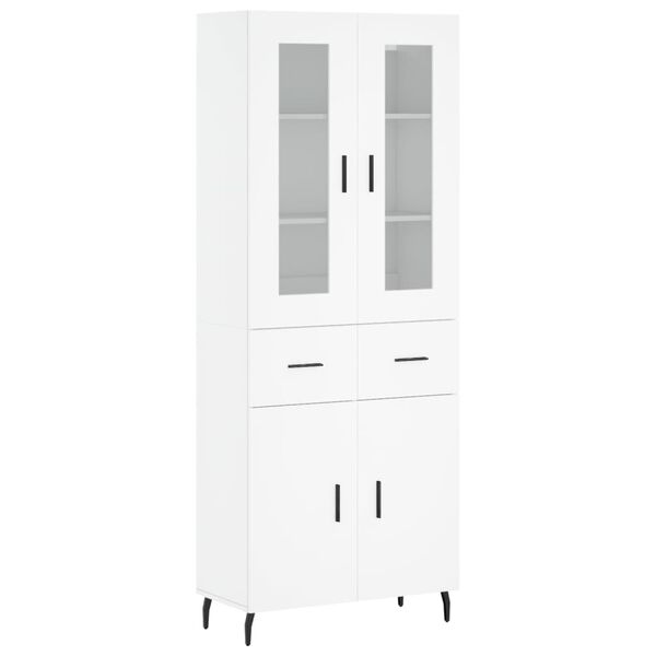 vidaXL Aparador alto madera contrachapada blanco 69,5x34x180 cm