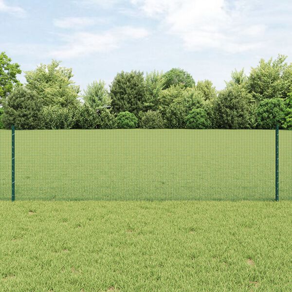 vidaXL Valla con Poste Verde 0,6 x 25 m Acero y PVC