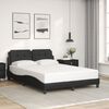 vidaXL Estructura de cama con LED sin colch&oacute;n Zadar negro 140x200 cm