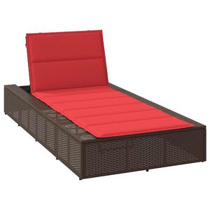 vidaXL Tumbona con coj&iacute;n flotante rat&aacute;n sint&eacute;tico marr&oacute;n