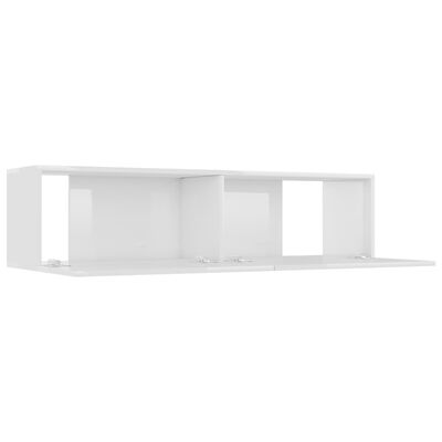 vidaXL Mueble TV madera contrachapada blanco brillante 120x30x30 cm