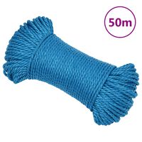 vidaXL Cuerda de trabajo polipropileno azul 3 mm 50 m
