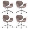 vidaXL Sillas de comedor giratorias 4 unidades tela color gris taupe