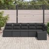 vidaXL Conjunto de sofás de jardín 6 pcs Negro ratán sintético